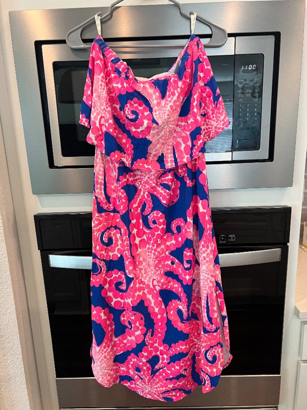 Lilly Pulitzer Marlowe Off-the-Shoulder Dress - Octopus Print - Size Small